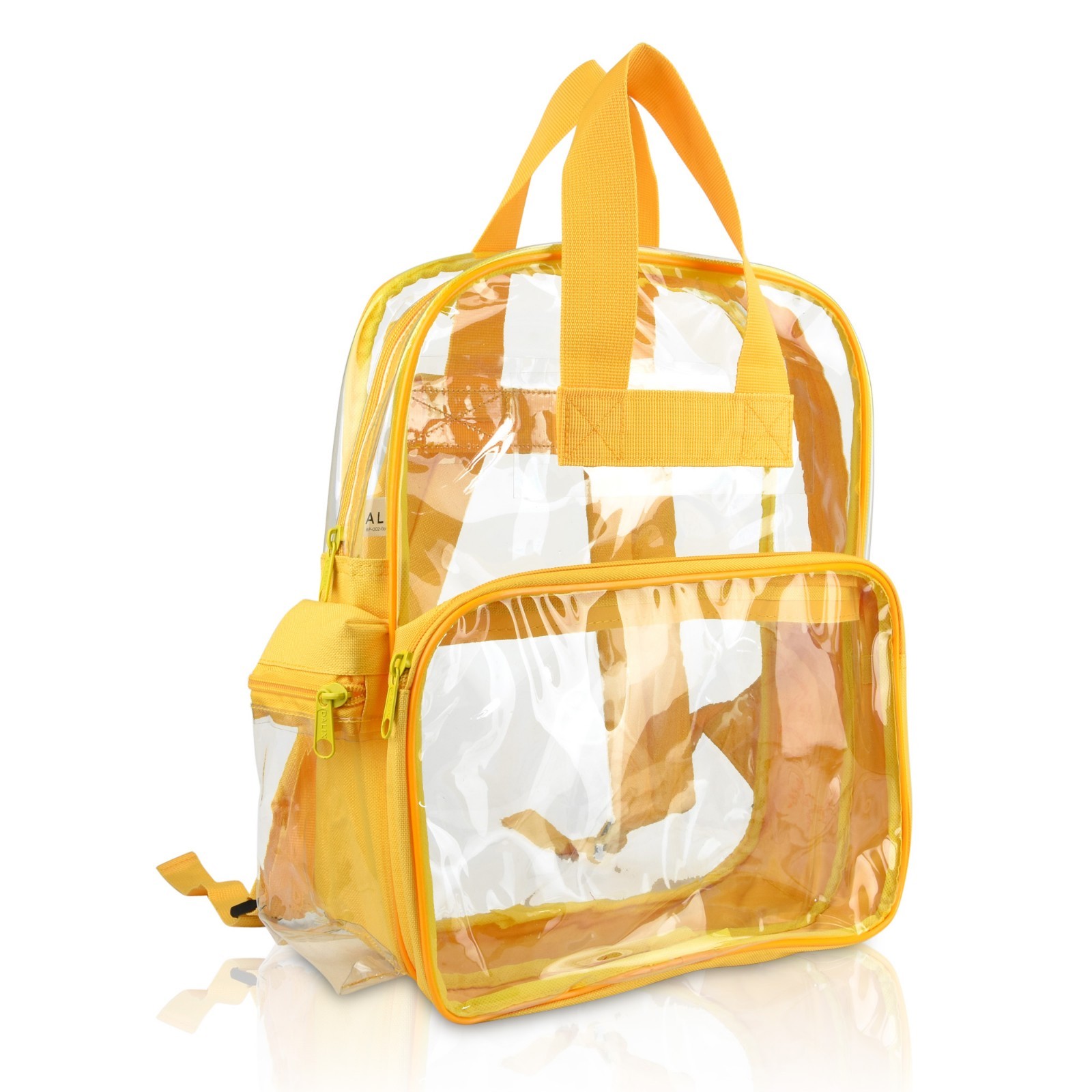 DALIX CLEAR BACKPACK TRANSPARENT PVC SCHOOL SECURITY GOLD FREE SHIPPING