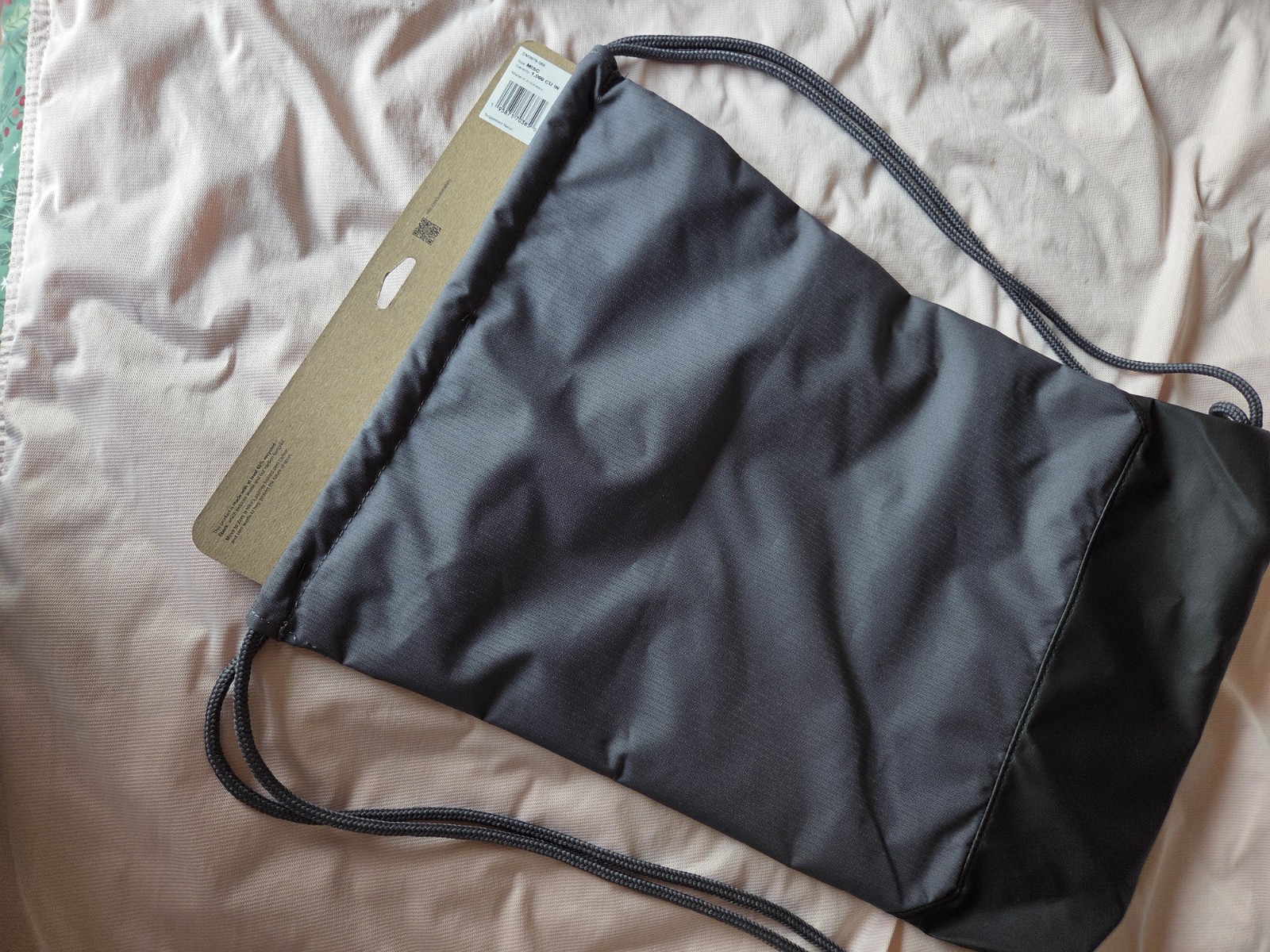 Nike NWT Brasilia Drawstring Sackpack Gym Sack Bag Grey White Swoosh Logo