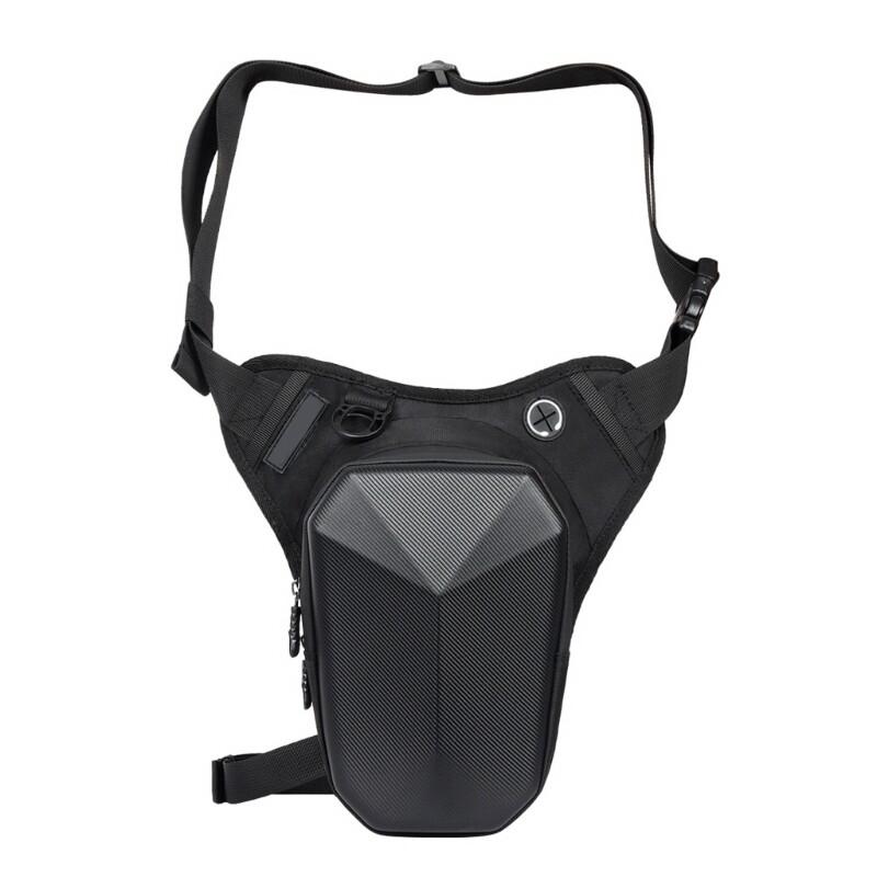 Motorcycle Drop Leg Bag, PU Leather&Polyester Hip Pack For Bikers, Unisex Design