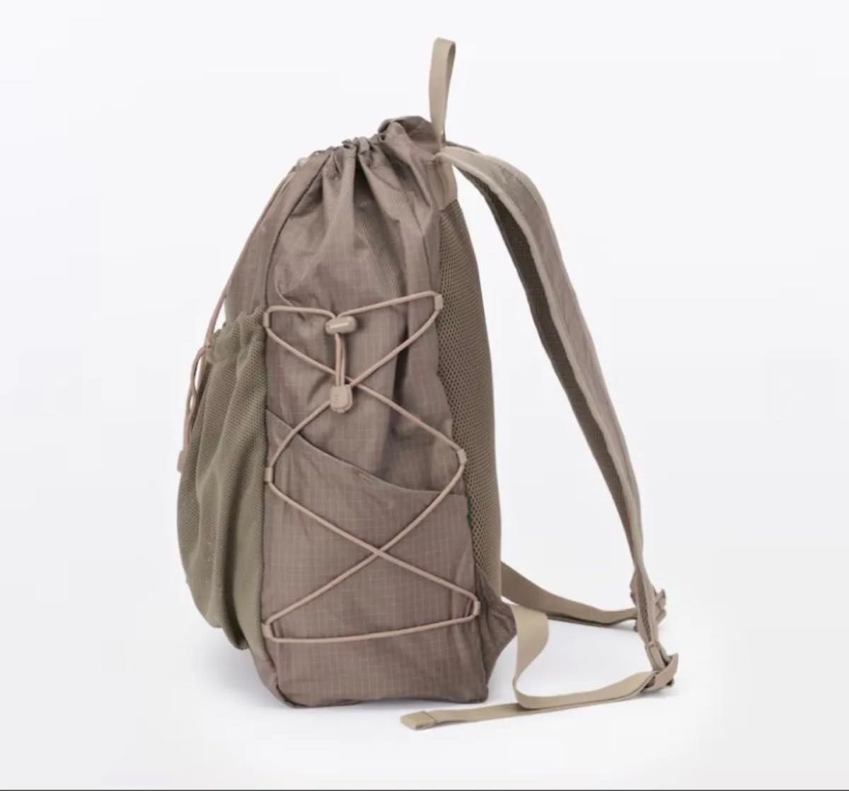 MUJI Water Repellent Ripstop Backpack Mocha Brown Lightweight Daypack New Japan
