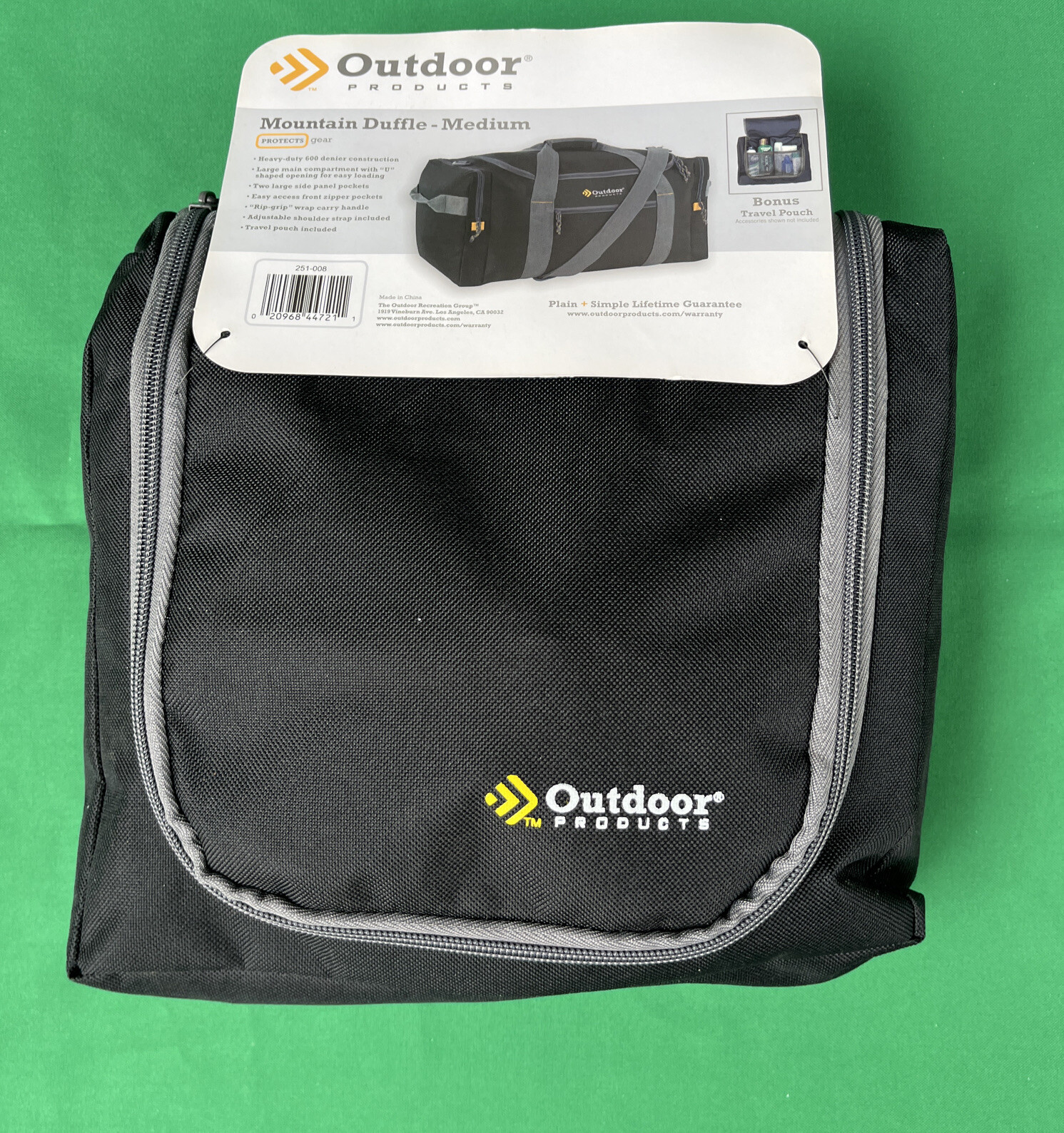 Outdoor Products Mountain Duffel (Medium (12 x 12 x 24 Inch), Black