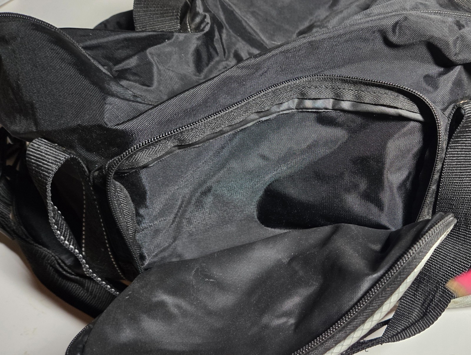 Vintage EastSport Duffle Black Light Gray Two Tone Travel Gym Bag Designed in NY
