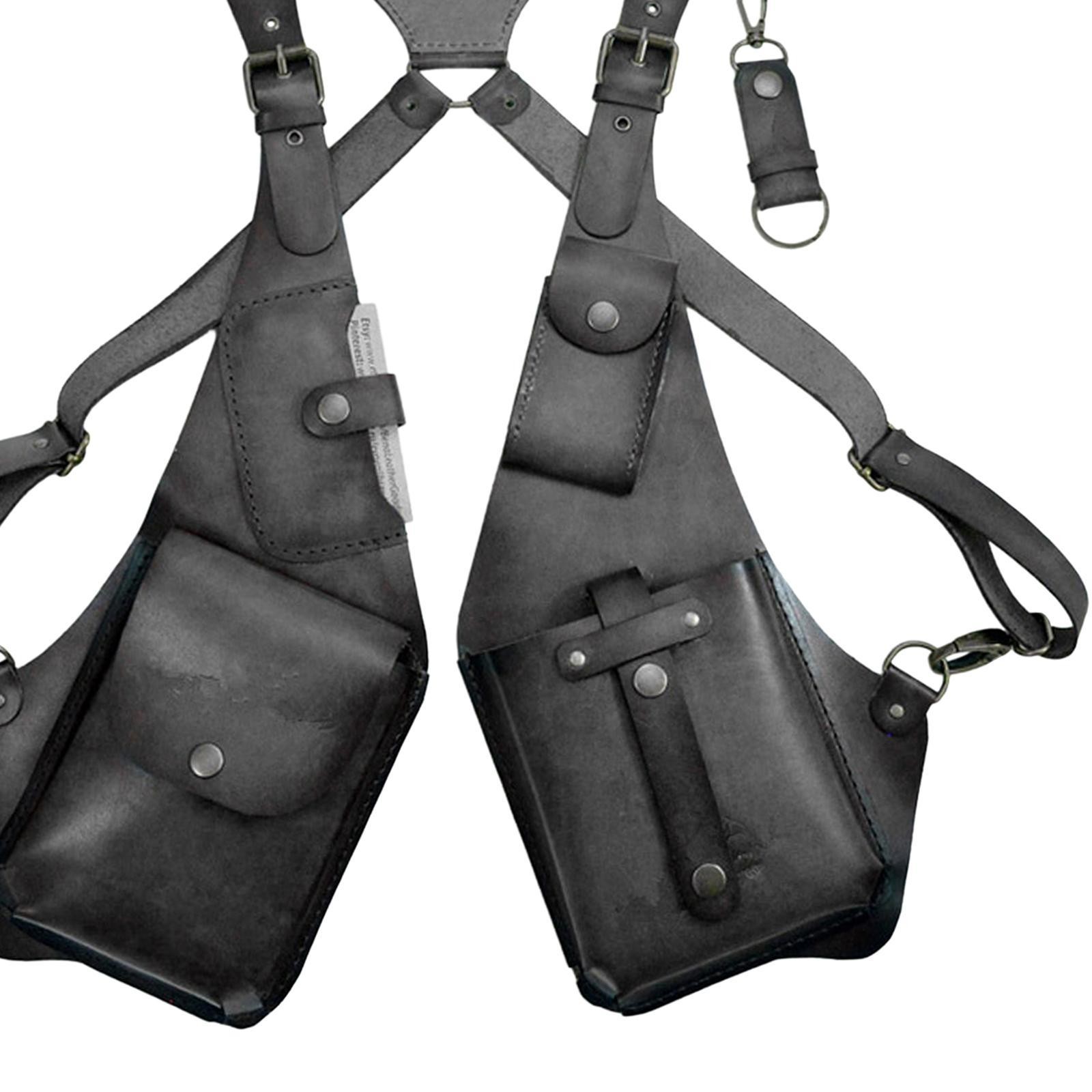 Hidden Underarm Shoulder Bag for Men and Women PU black