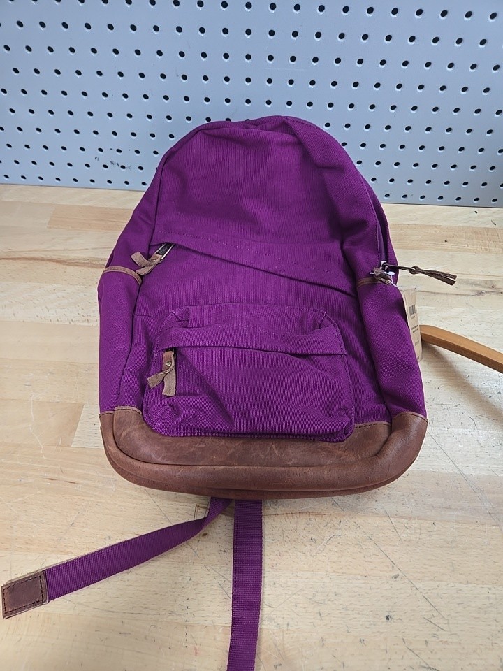 Duluth Trading Mixed Media Backpack Lifetime Canvas Leather Bottom NEW WITH TAGS