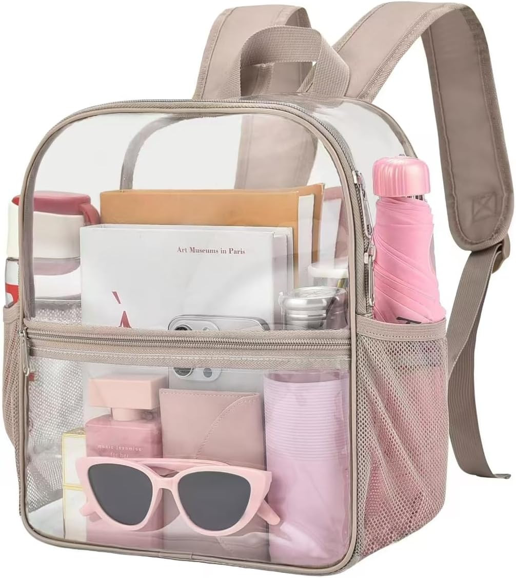 Clear Backpack Stadium Approved, 12 X 6 X 11 In, Small Transparent Backpack for