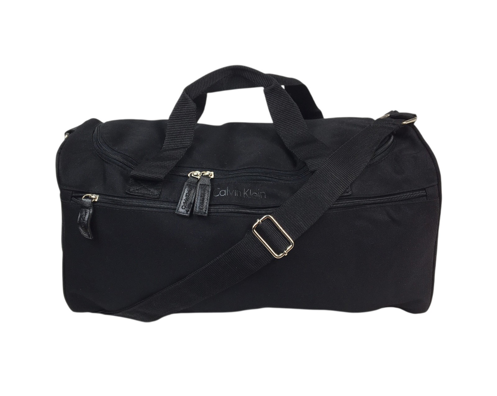 Calvin Klein Black Duffel Bag Carry On Overnight Shoulder Strap 18” Gym Luggage