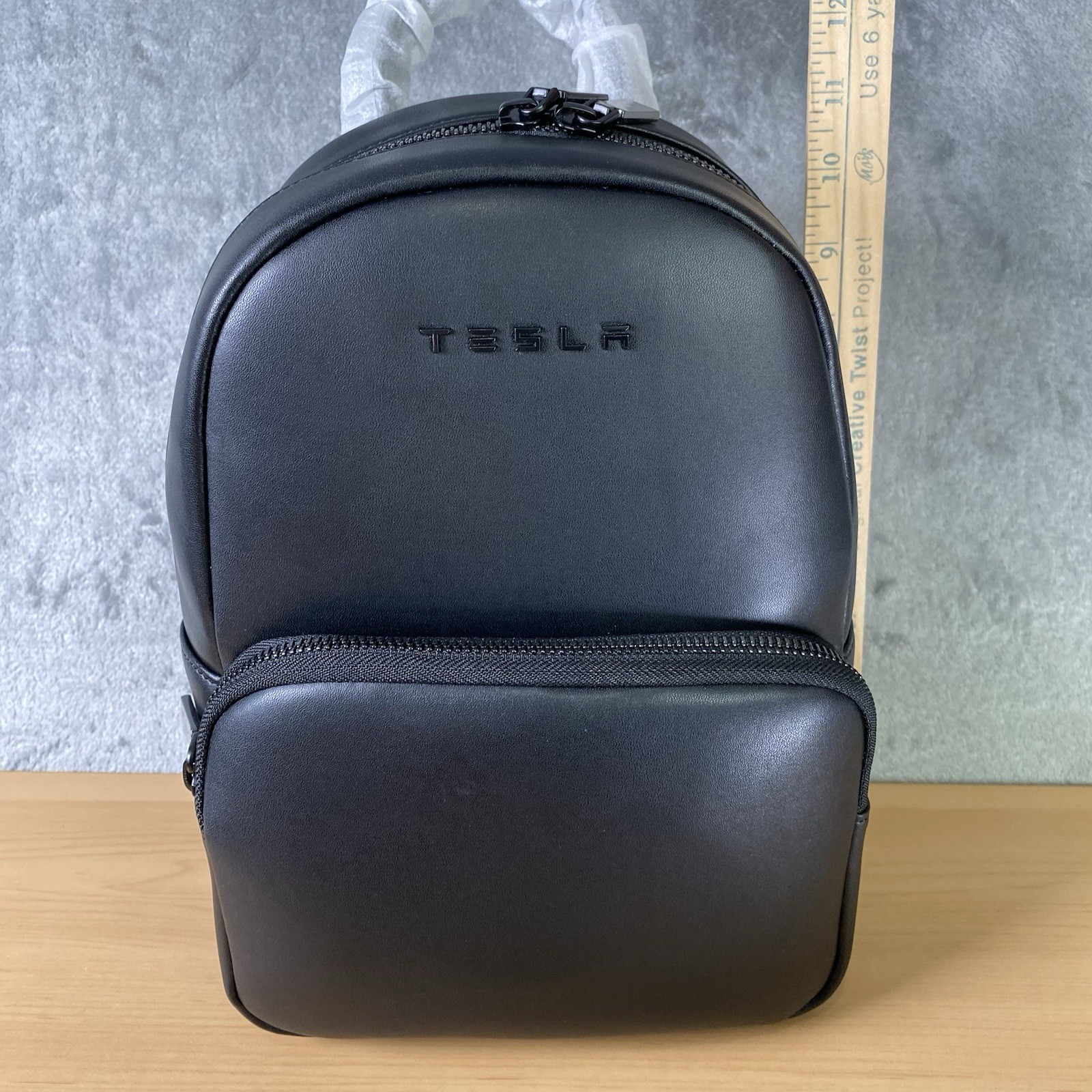 Tesla Mega Mini Pack Backpack Black Vegan Leather Official Tesla Store w/ Cover