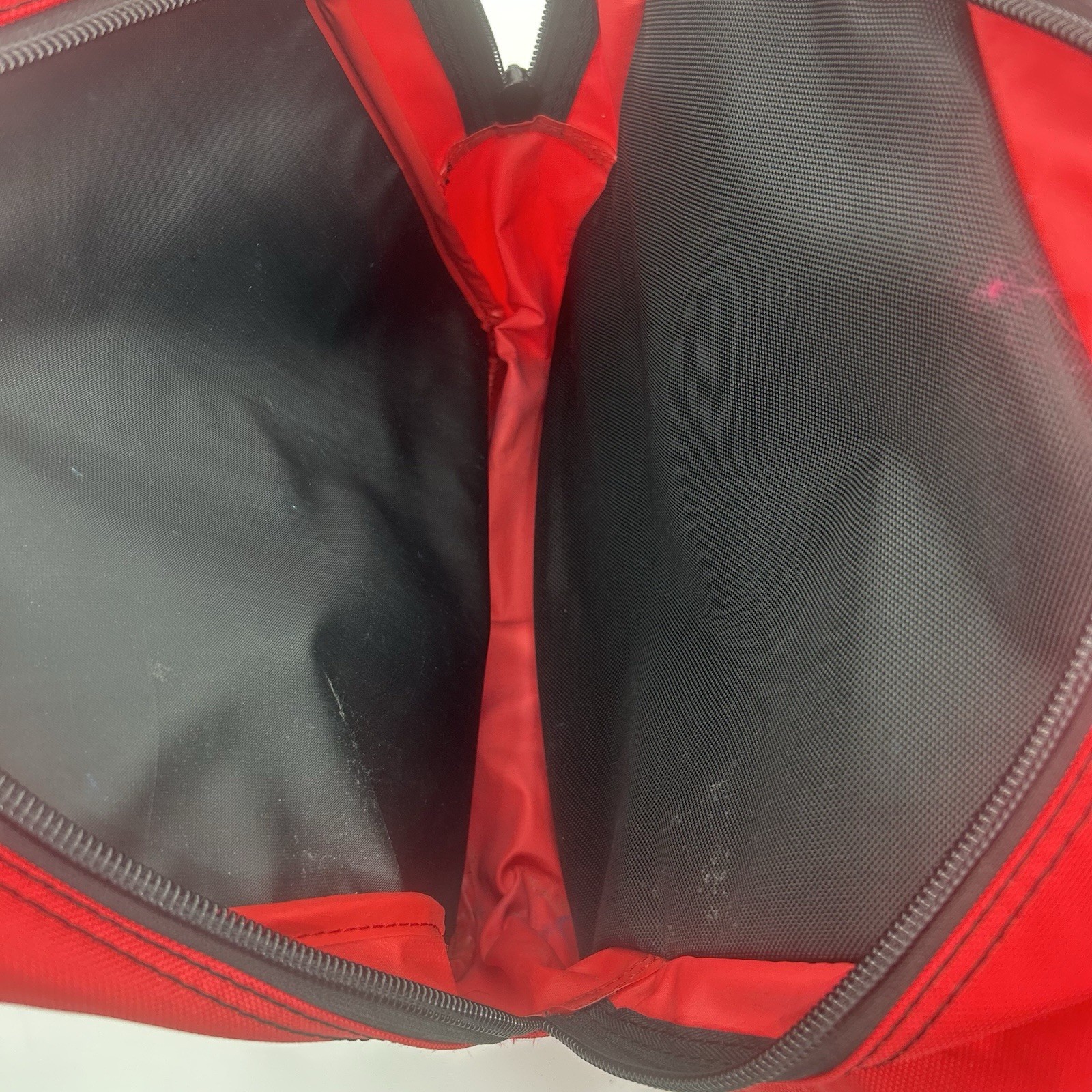 Marlboro Adventure Team Red Black Yellow Duffle Bag Pockets Adjustable Strap VTG
