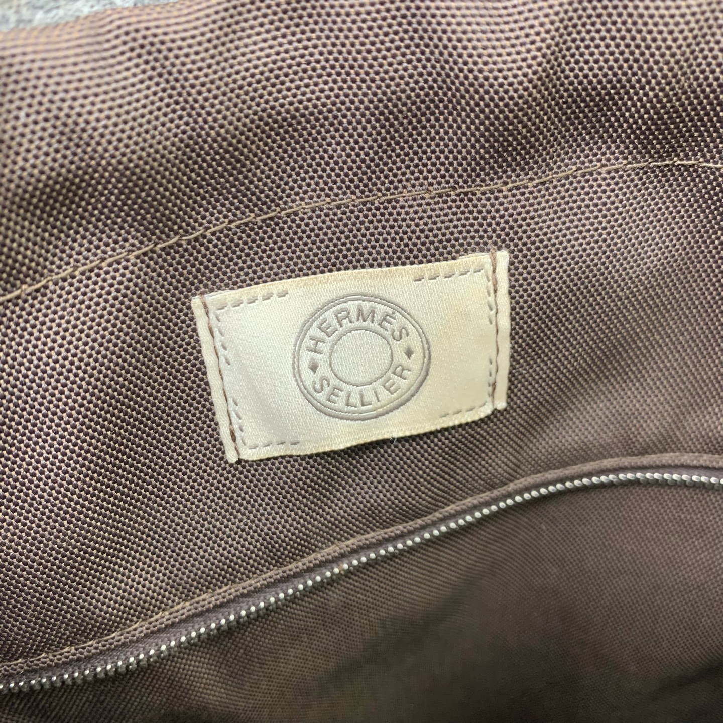 Hermes Pre-Owned Authentic Groom Bag Storage bag Satchel Grey 39*32*16cm