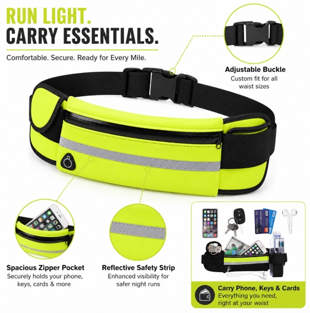 Adjustable Running Belt Waist Pack – Water-Resistant Sports Fanny Pack, Unisex