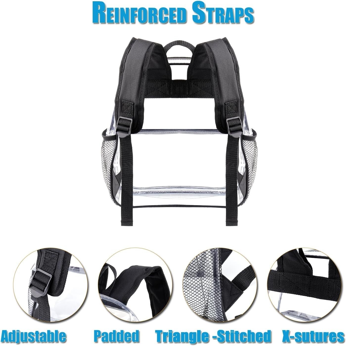 Clear Backpack for Stadium Events 12X6X12 Clear Bag Stadium Backpack Mini Small