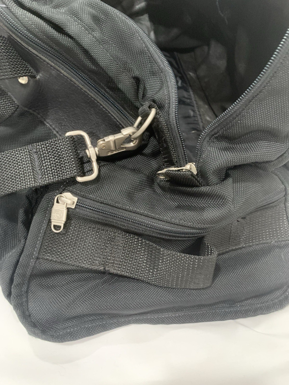 Boyt Large Carry On Leather Canvas Duffel Travel Weekend Gym Bag Black READ