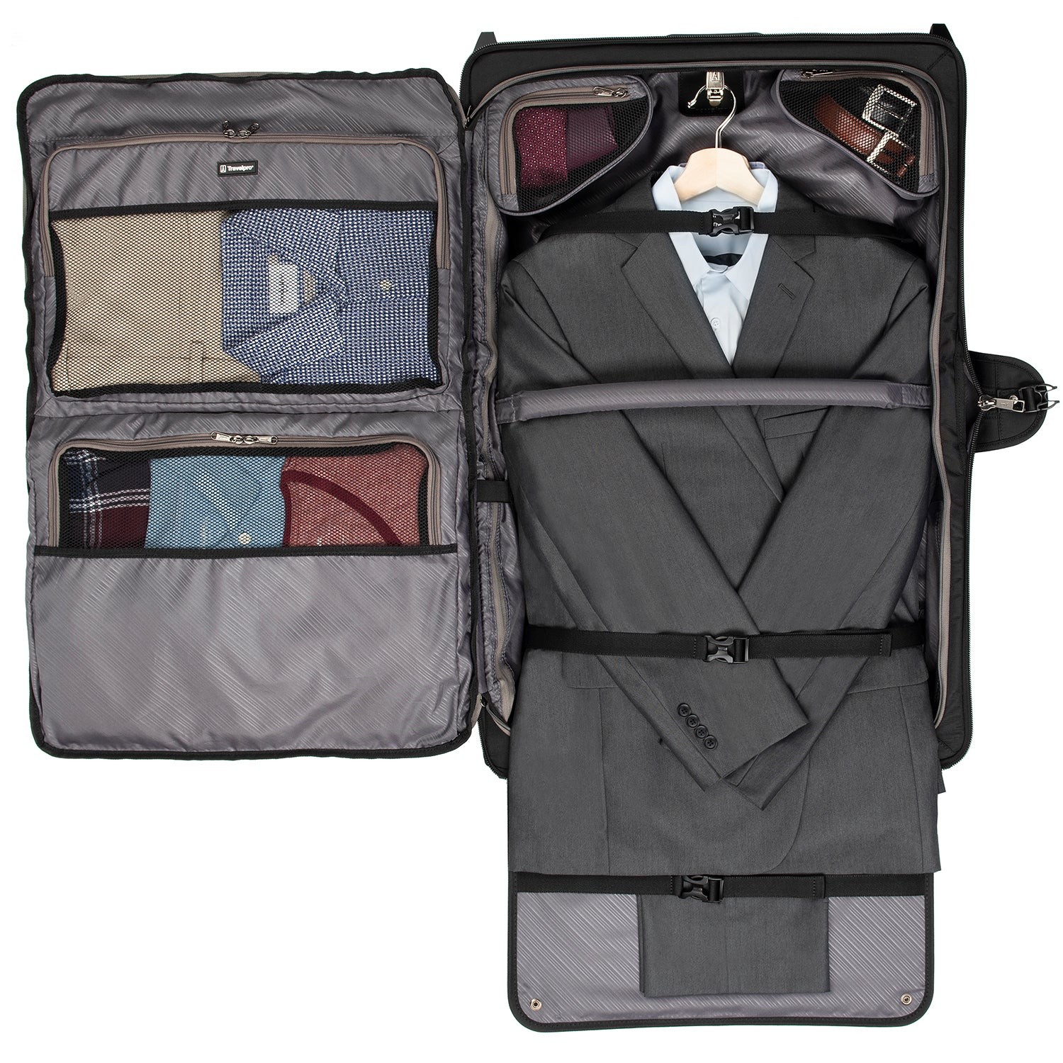 Travelpro Crew Versapack Carry-on Rolling Garment Bag Jet Black One Size U7