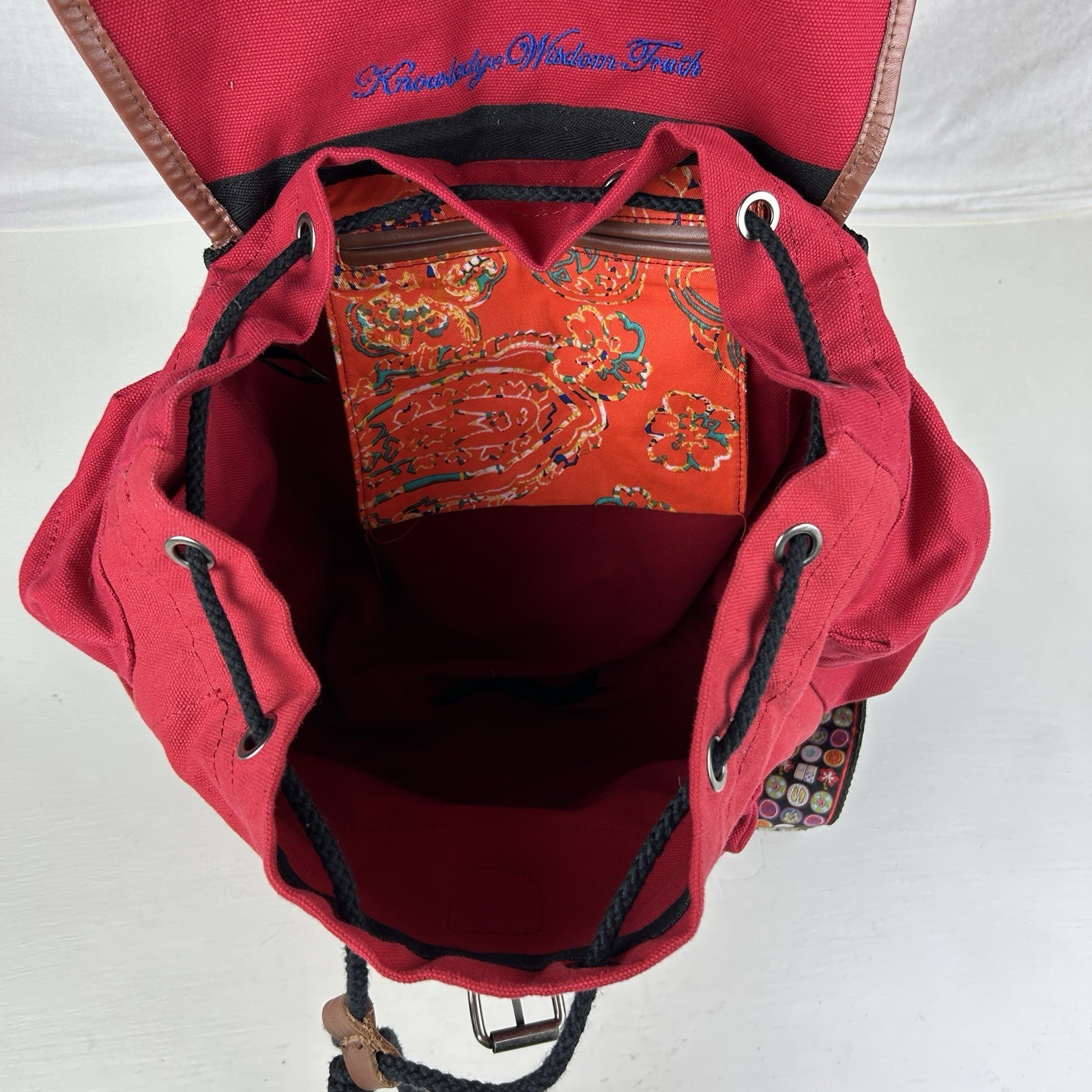 Robert Graham Backpack Red Designer Style Canvas Material