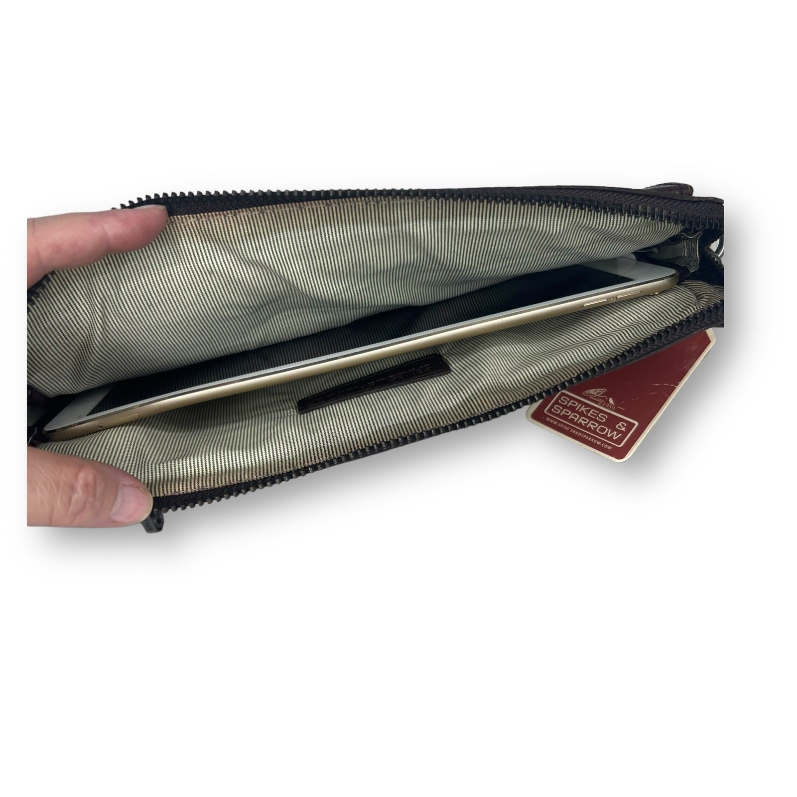 Spikes and Sparrow Dark Brown Buffalo Leather Tablet Case iPad Sleeve Bag 11×9.5