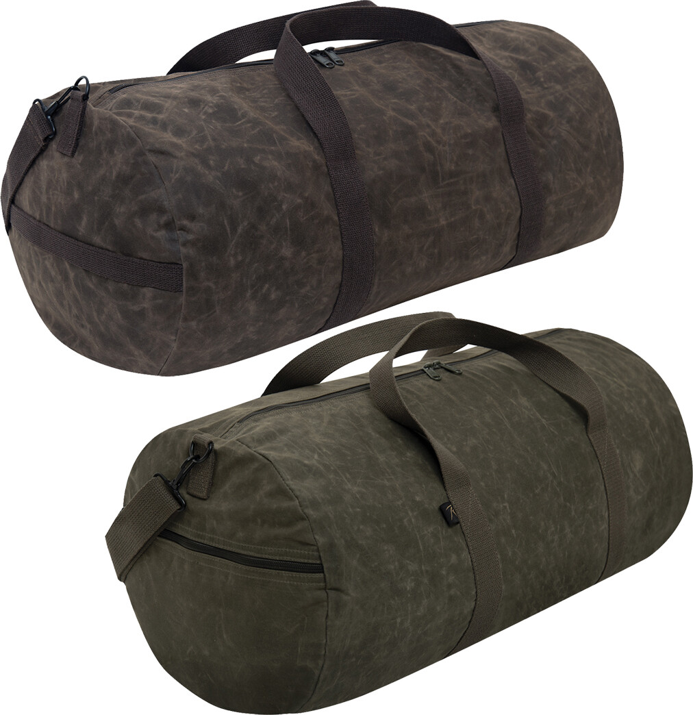 Waxed Canvas Shoulder Duffle Bag Water Resistant Large Carry Bag 24″ x 12″ x 12″