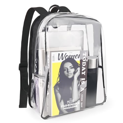 Clear Backpack – Clear Backpacks for School Transparent Bookbag for 1s-black