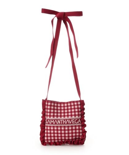 Knitted gingham shoulder bag