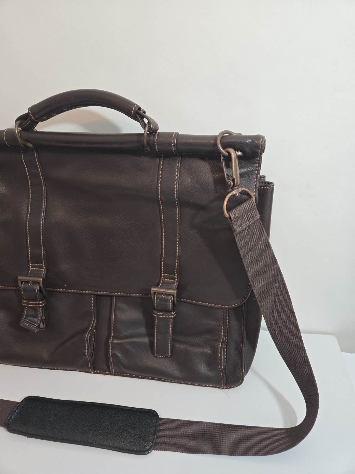 Wilson Leather Brown Laptop Carrying Case Computer Bag Briefcase Messenger Bag
