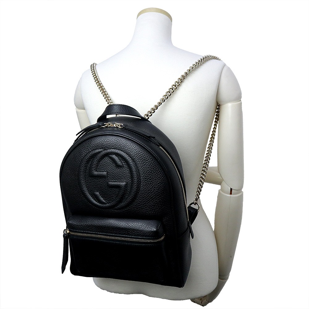 GUCCI 431570 Soho Leather, Black Backpack