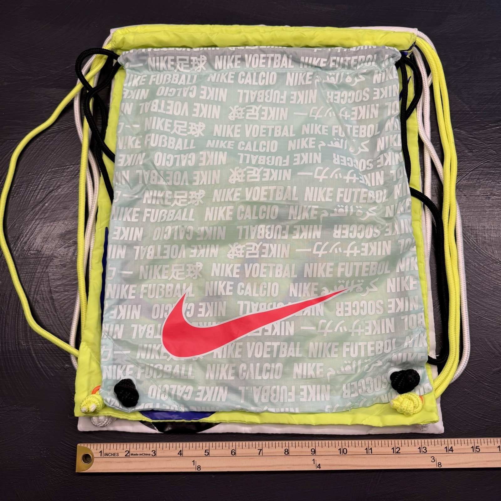 Nike Drawstring Shoe Bag Lot (3) Soccer Track Neon Racing Zoom Phantom Luna Mint