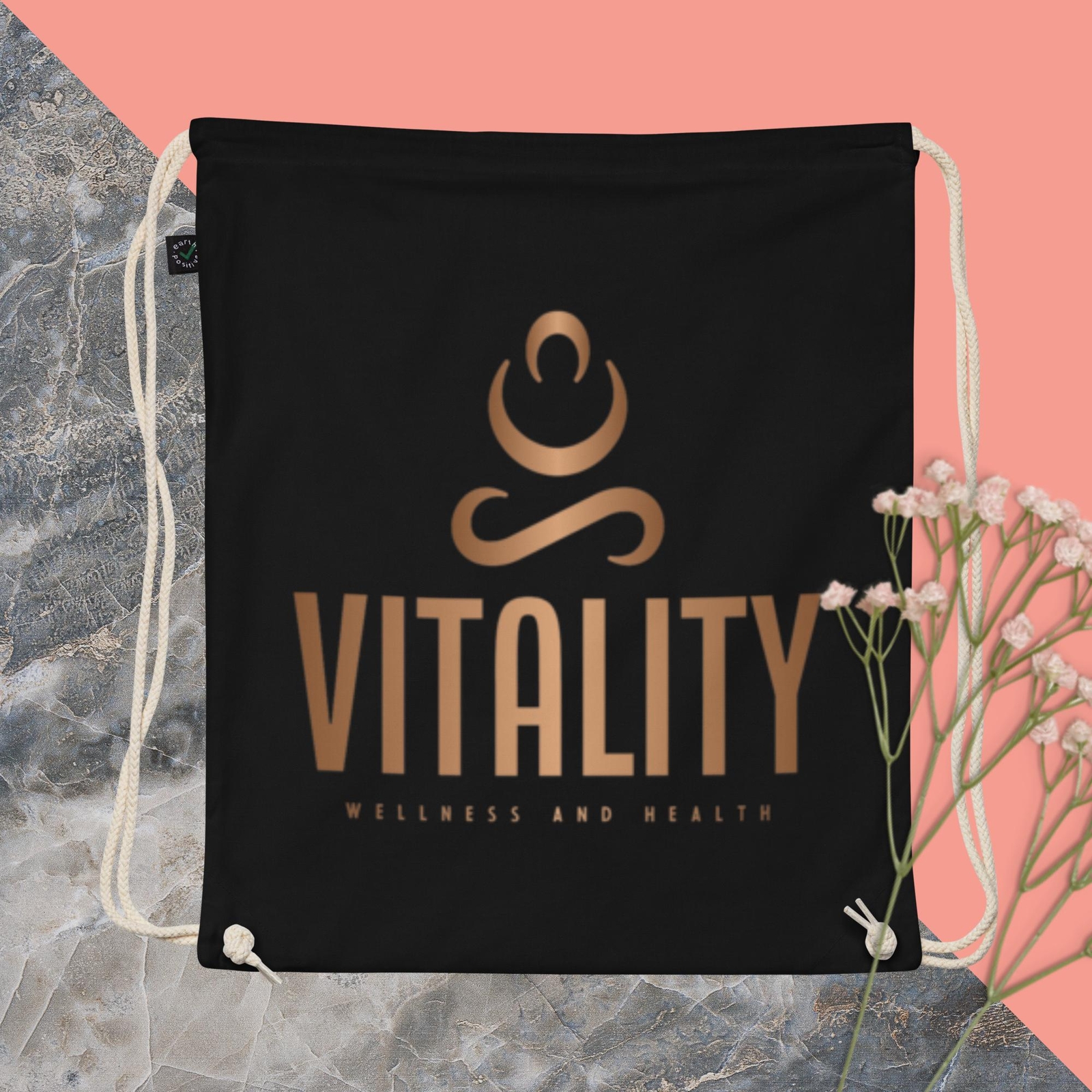 Organic cotton drawstring bag