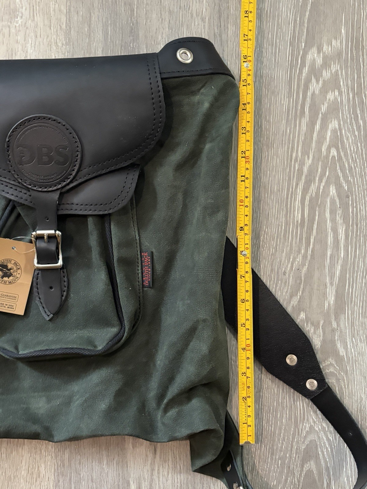 Duluth Pack Classic Rucksack, Waxed Olive Drab / Black Leather. DBS Corp Swag