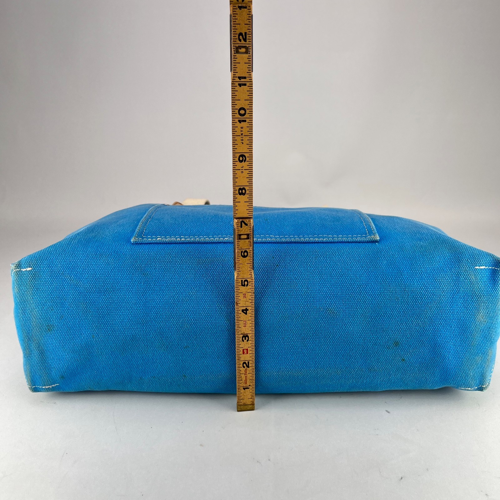 LL Bean Boat Tote Bag – RARE Reversible Solid Blue or Print Leather Handles