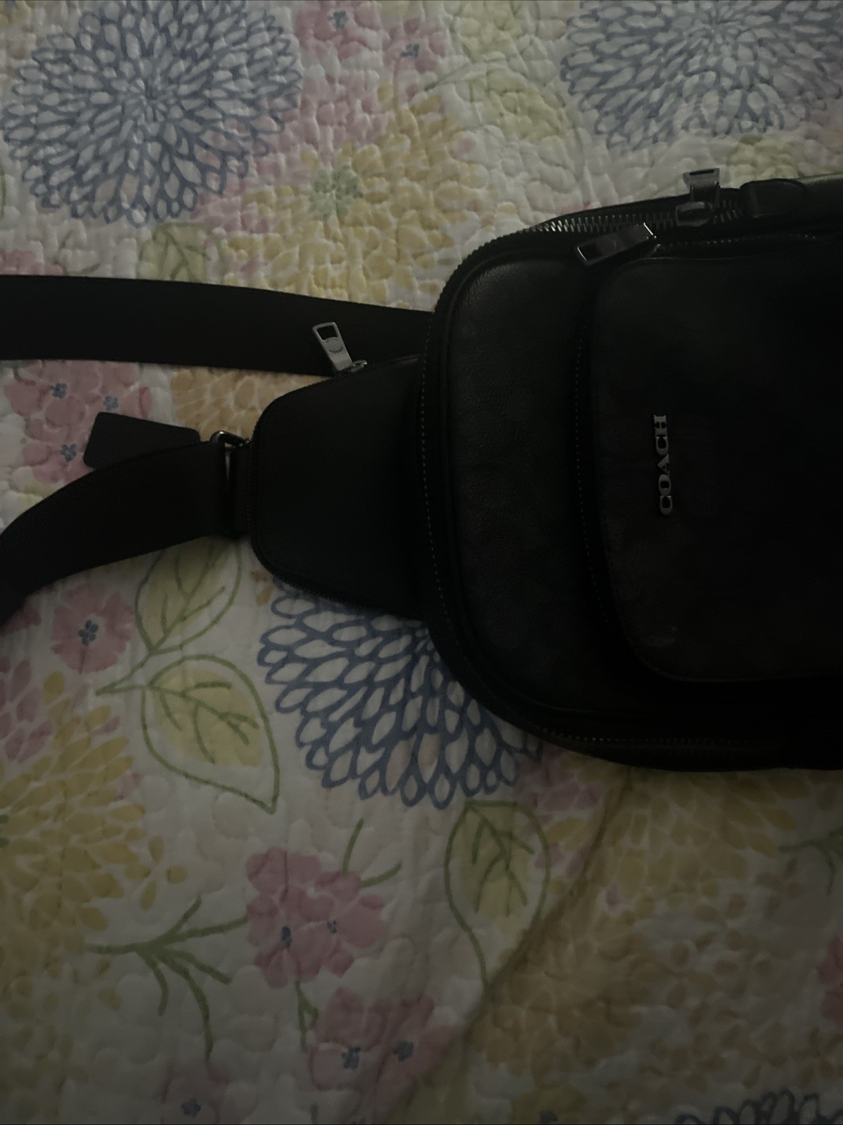 Coach Ethan Sling Pack Signature Canvas, Charcoal/Black