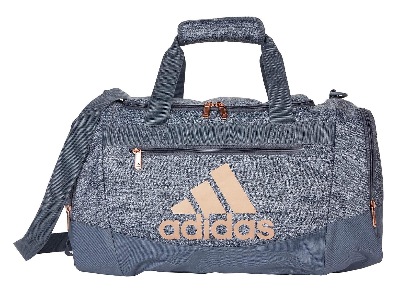 adidas Defender 4 Small Duffel Bag, Jersey Onix Grey/Rose Gold/Onix Grey