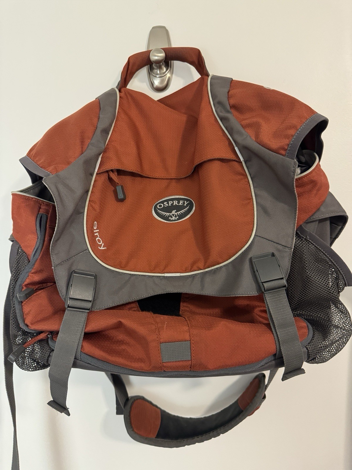 OSPREY Elroy Messenger Bag Cargo Pockets Zipper Side Laptop Burnt Orange & Gray