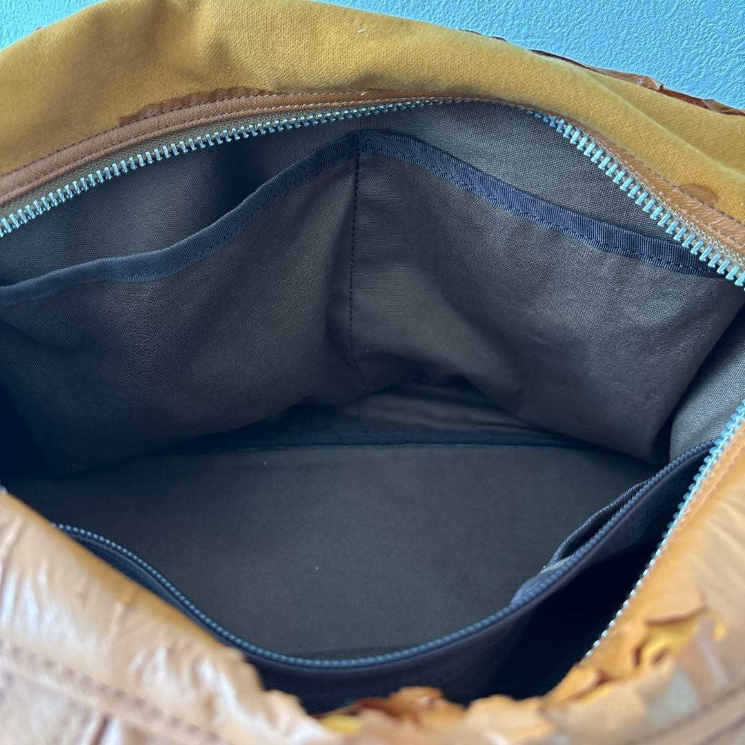 Yoshida & Co. Porter Boston bag, damaged, camel color, synthetic leather