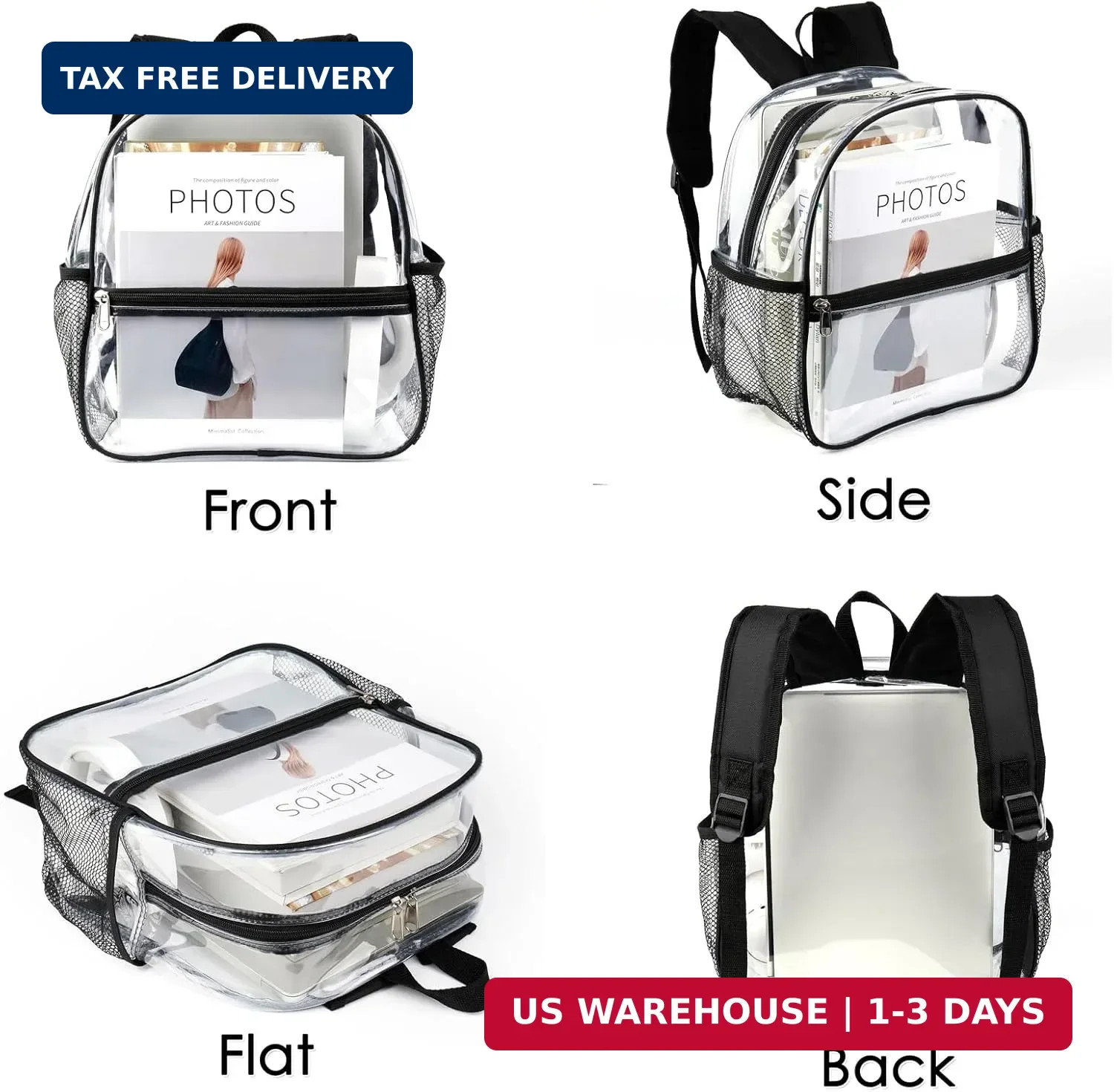 Keepcross Stadium Approved Clear Backpack 12x6x12 – Mini Clear Bag for Stadium E
