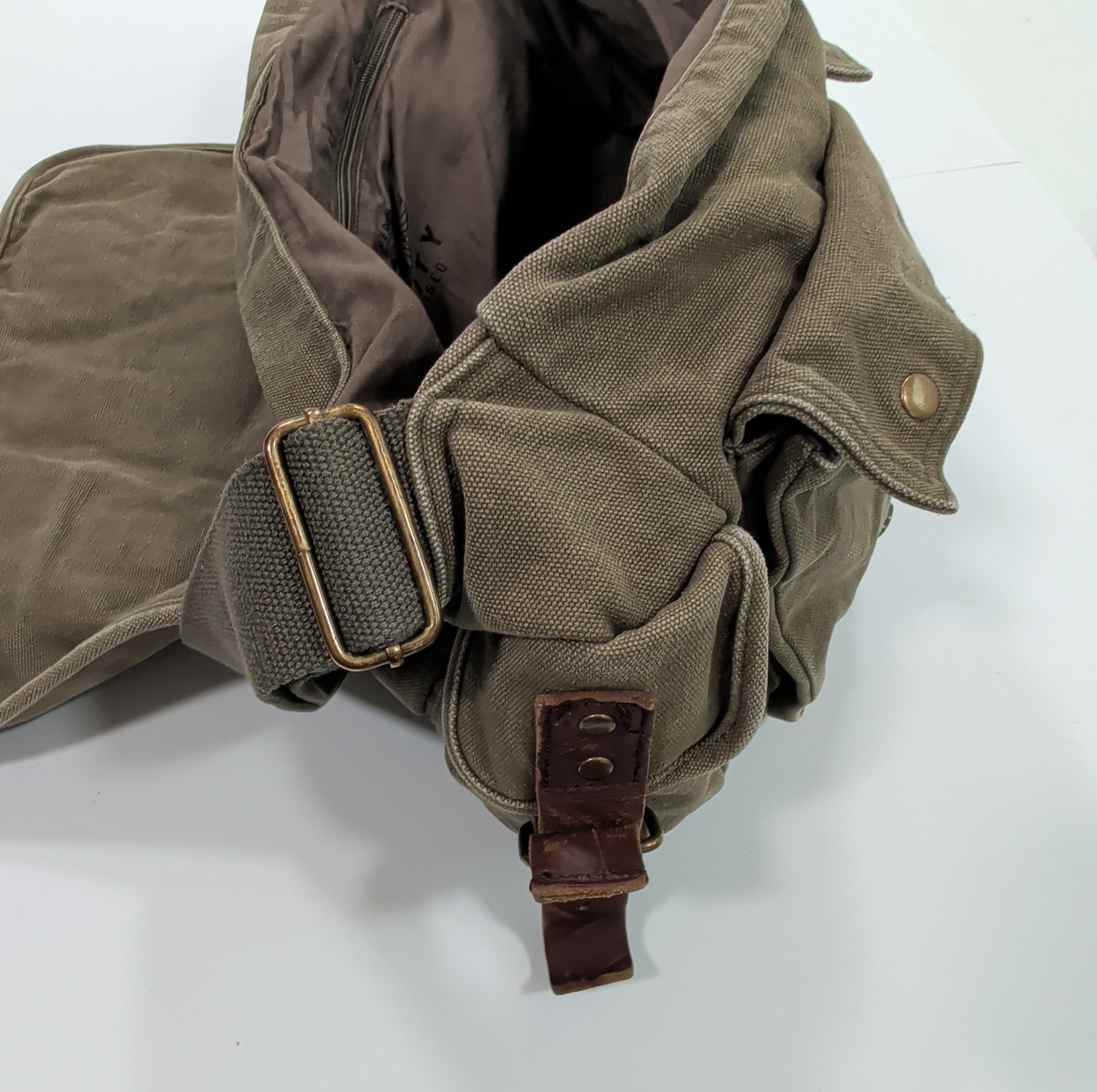 Vintage-Style Levi’s Canvas Messenger Bag – Olive Green Utility Satchel