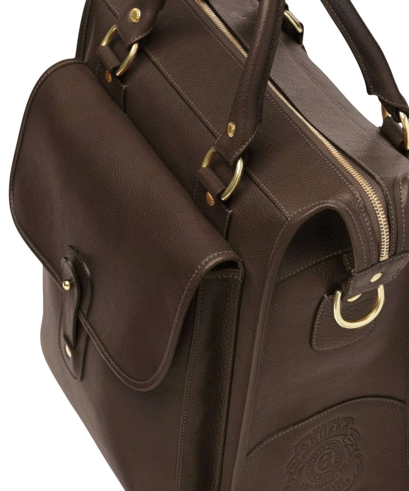 Men’s Ghurka Vintage Walnut Leather Overlander No. 3 Tote Briefcase New $1795