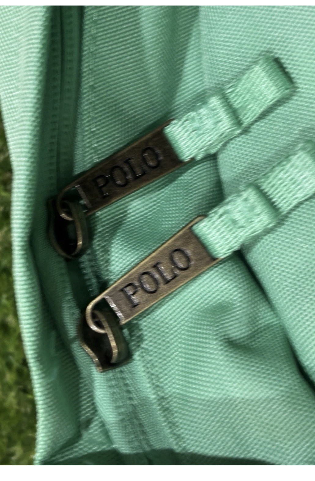 NWT Polo Ralph Lauren Bear Canvas Laptop Backpack College School Plato Green