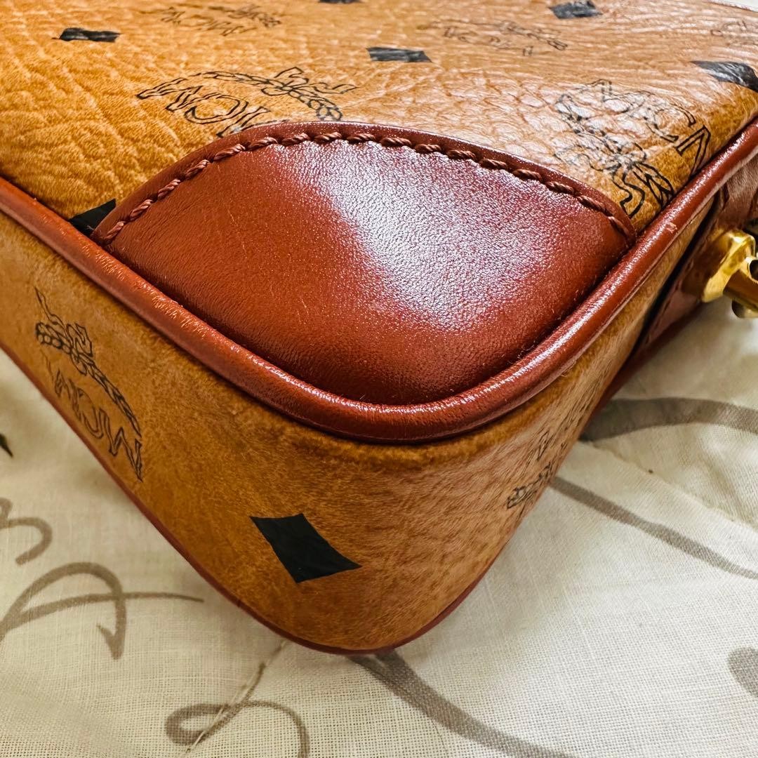 MCM Visetos Monogram Handbag Clutch Bag Second Bag Brown Mens