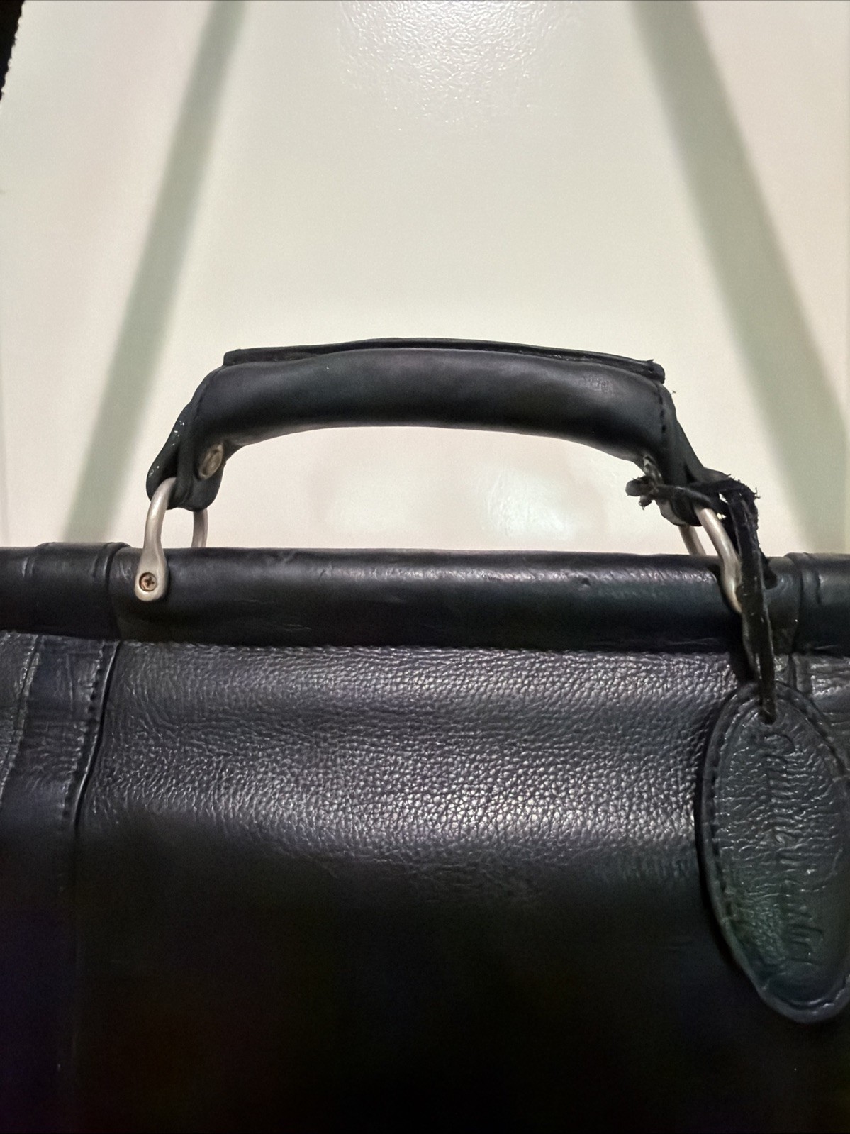 Vintage Wilsons Leather Expandable Briefcase Laptop Messenger Bag Black w/Strap