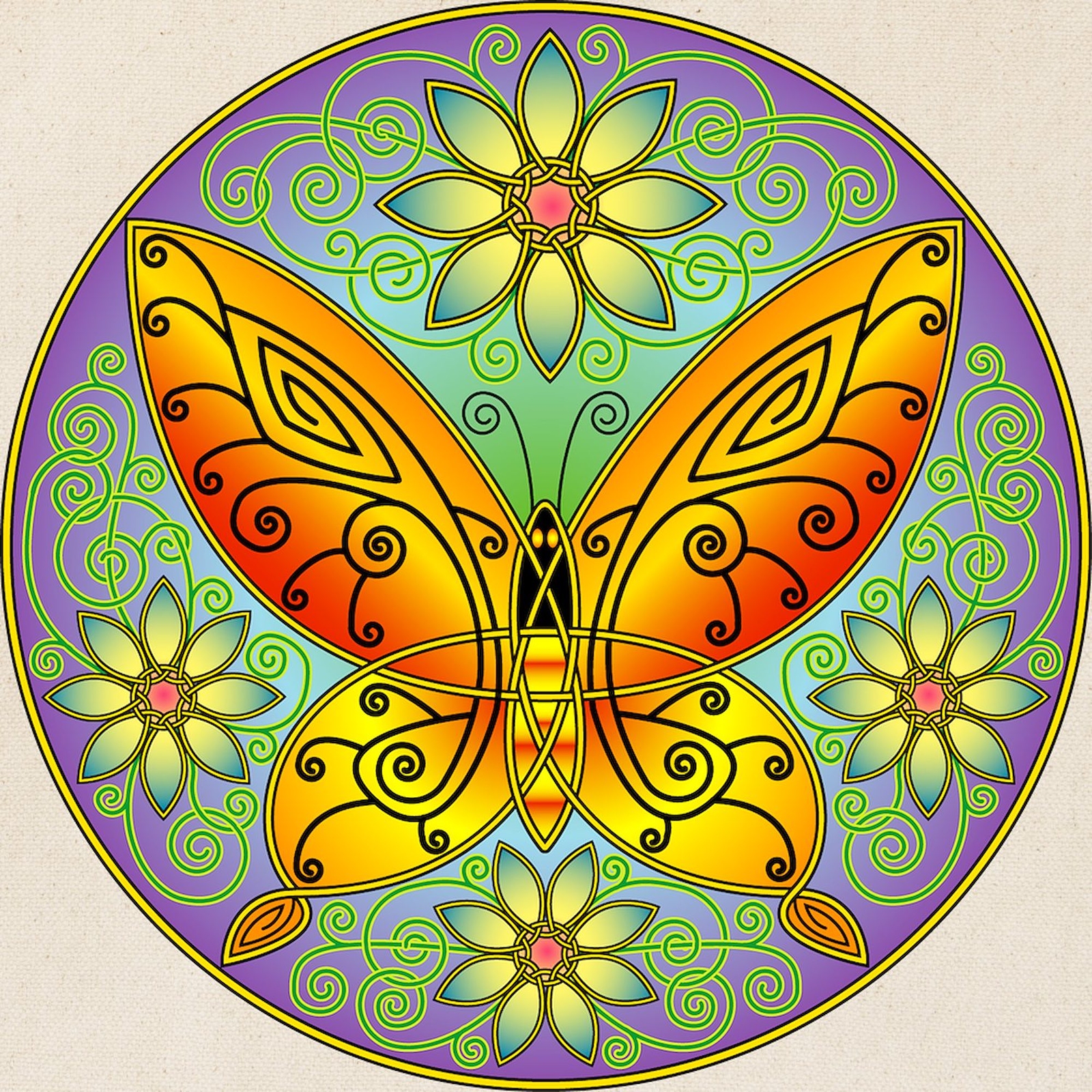 CafePress Celtic Butterfly (Orange) Tote Bag (196661925)