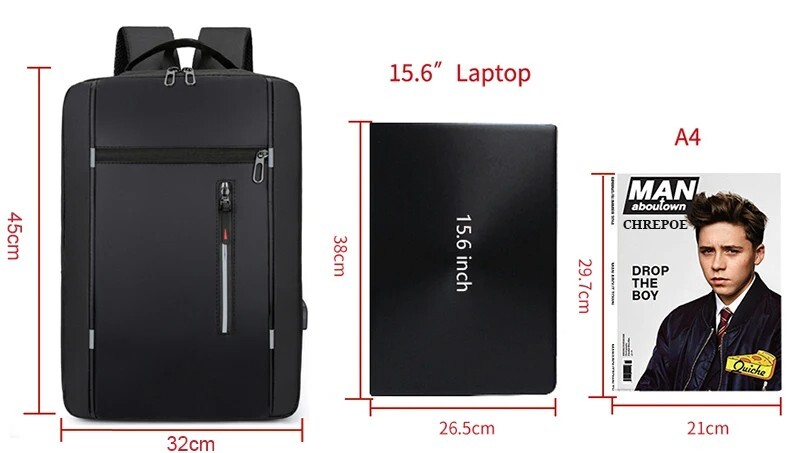 Business Backpack Waterproof, Men USB 15.6 Inch Laptop, school Backpack .