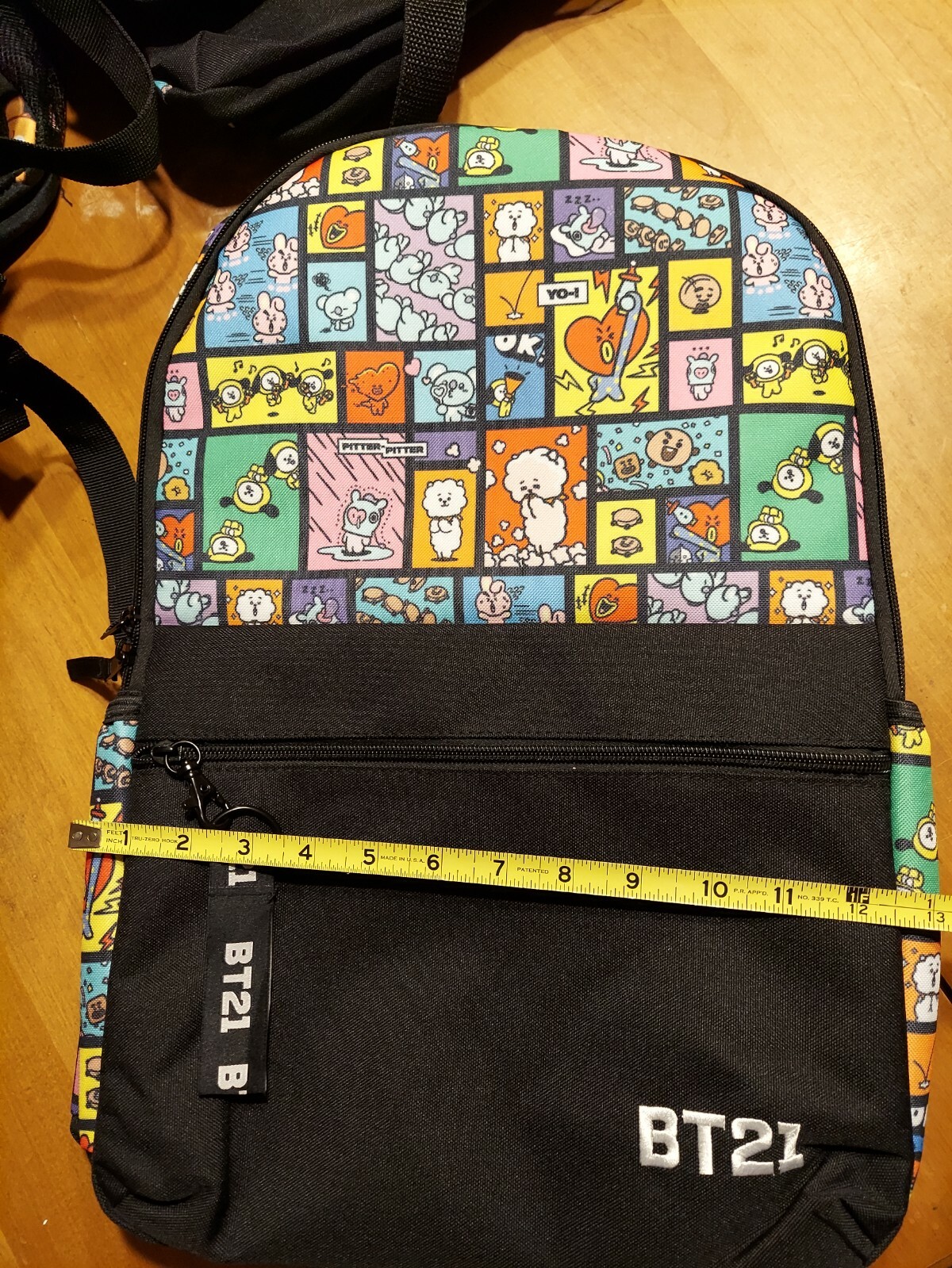BT21 Grid Multicolor Basic Backpack Bookbag NWT Line Friends