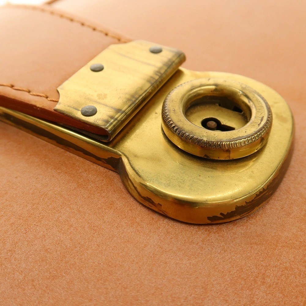 PAPWORTH Bridle Leather Briefcase Light Brown Made in England w/ 2 Keys