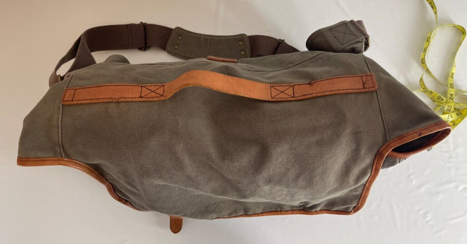 J.Crew Cotton/Leather Duffle bag Olive.