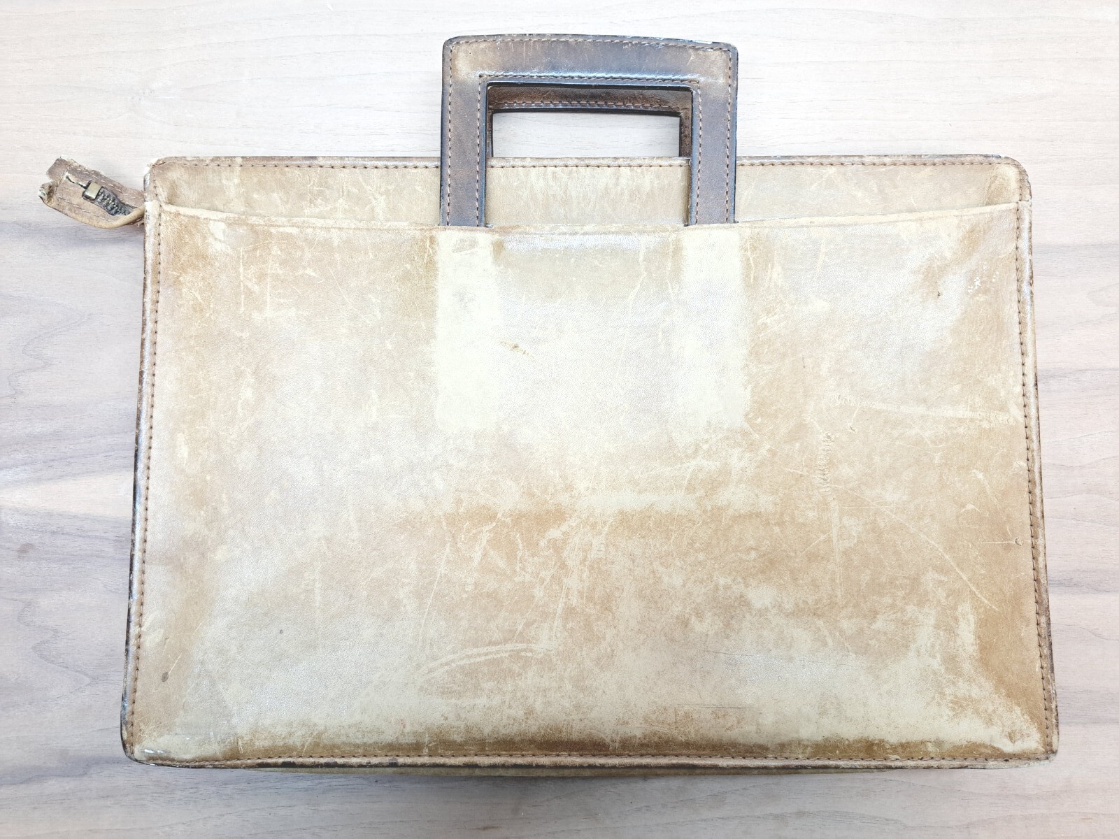 Vintage Antique 1852 Clark Coats Leather Briefcase Hand Carry All Bag
