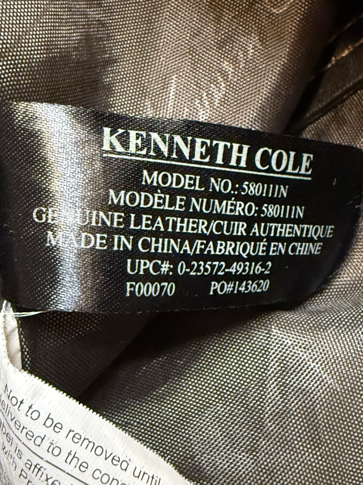 Kenneth Cole Dark Brown Genuine Leather Duffle Weekender Travel Bag Vintage Y2K