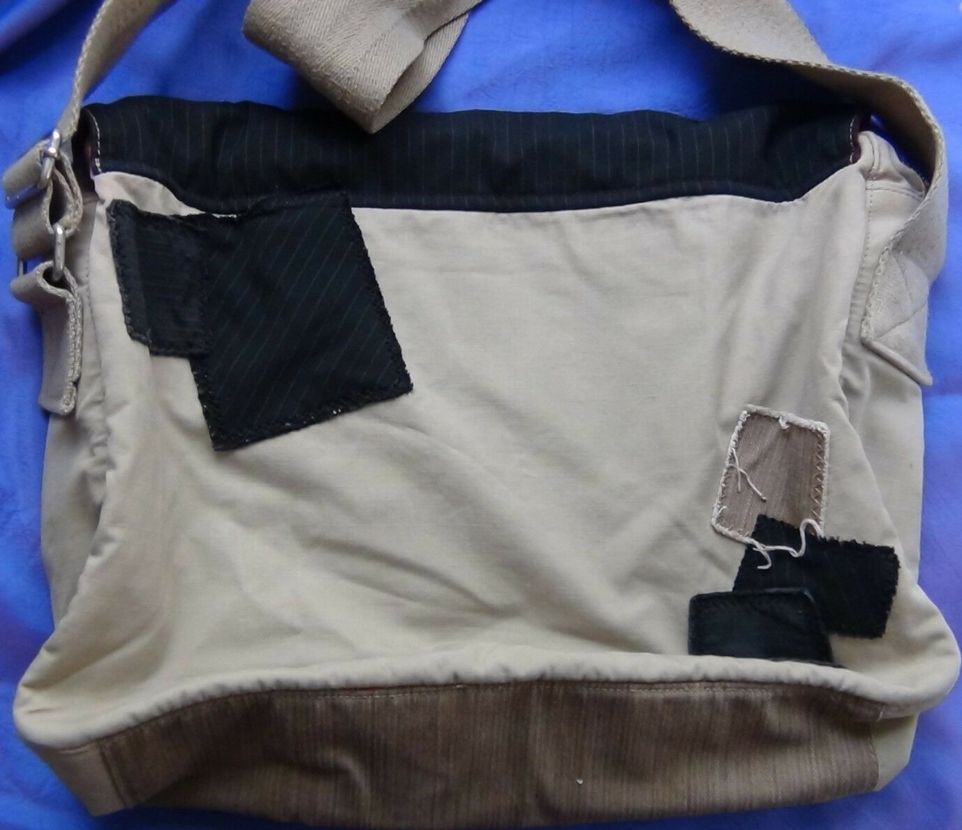 CANVAS Blend with Cross body Bag Messenger Bag Many Pockets Multicolor