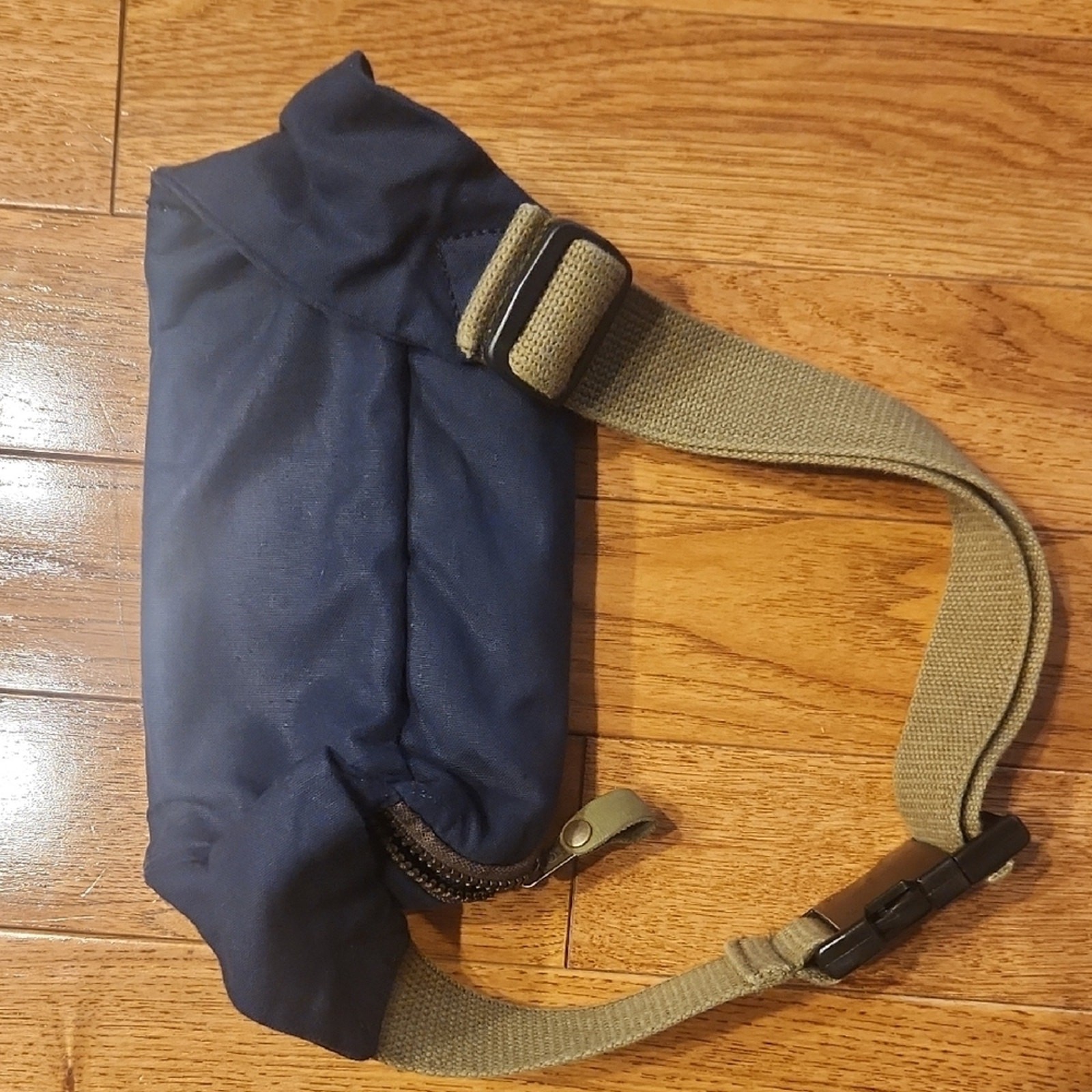 American Eagle Canvas & Leather Waist Bag – Green/Navy Utility Fanny Pack