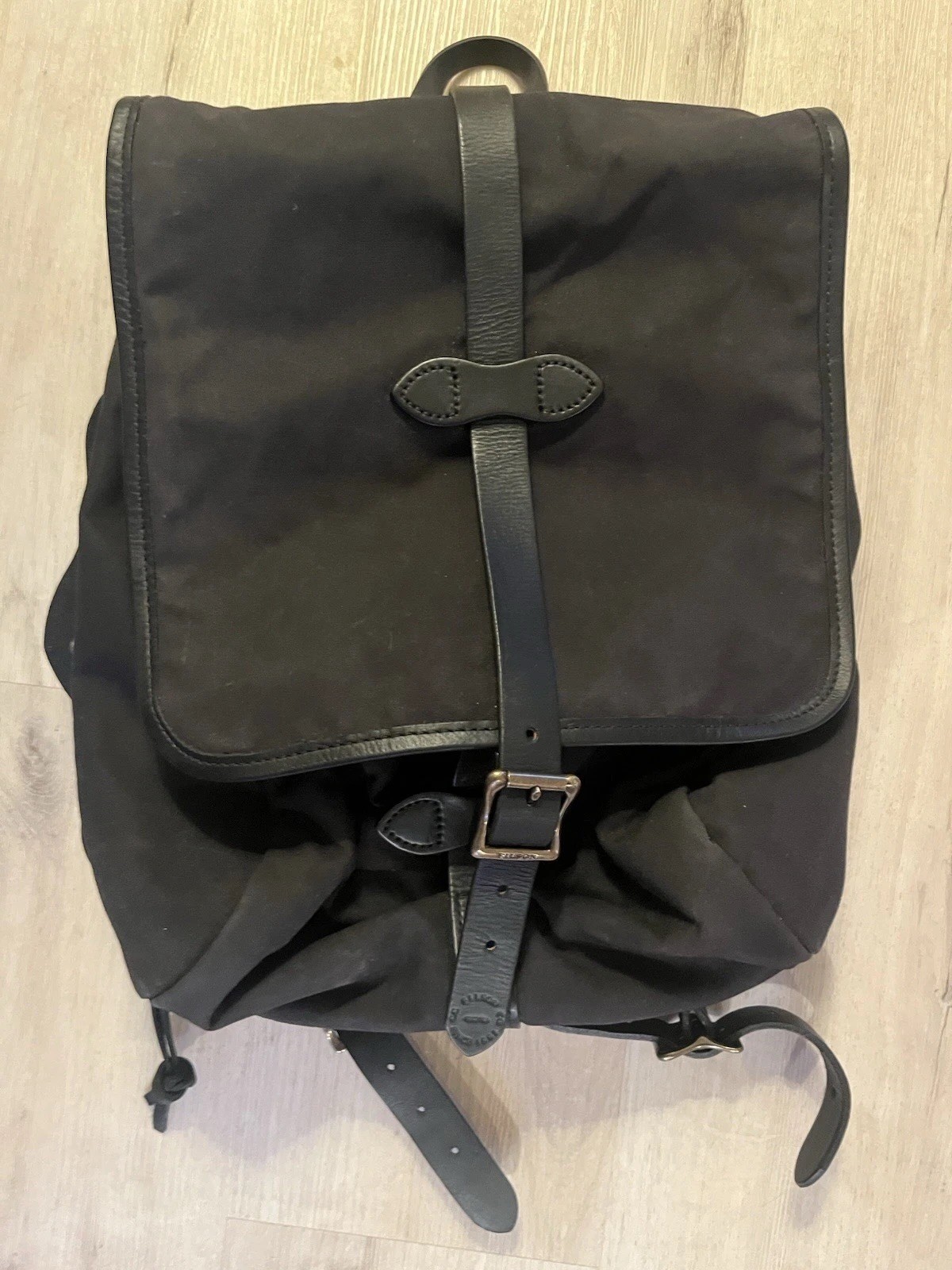 Filson Rugged Twill Rucksack Black Bridle Leather Backpack
