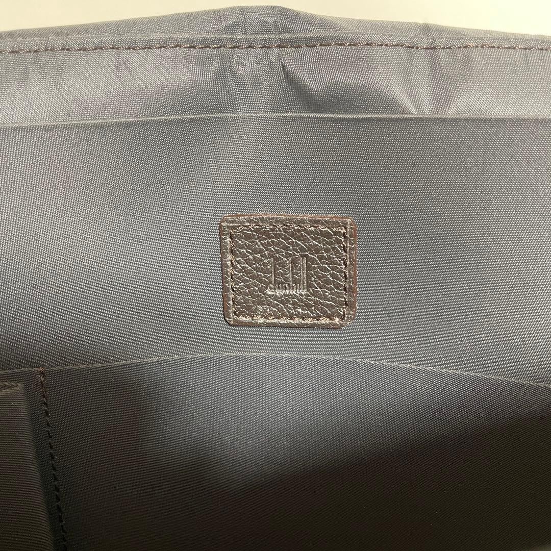 Dunhill Messenger Bag Dark Brown PVC Leather Adjustable Strap 29×33-37cm