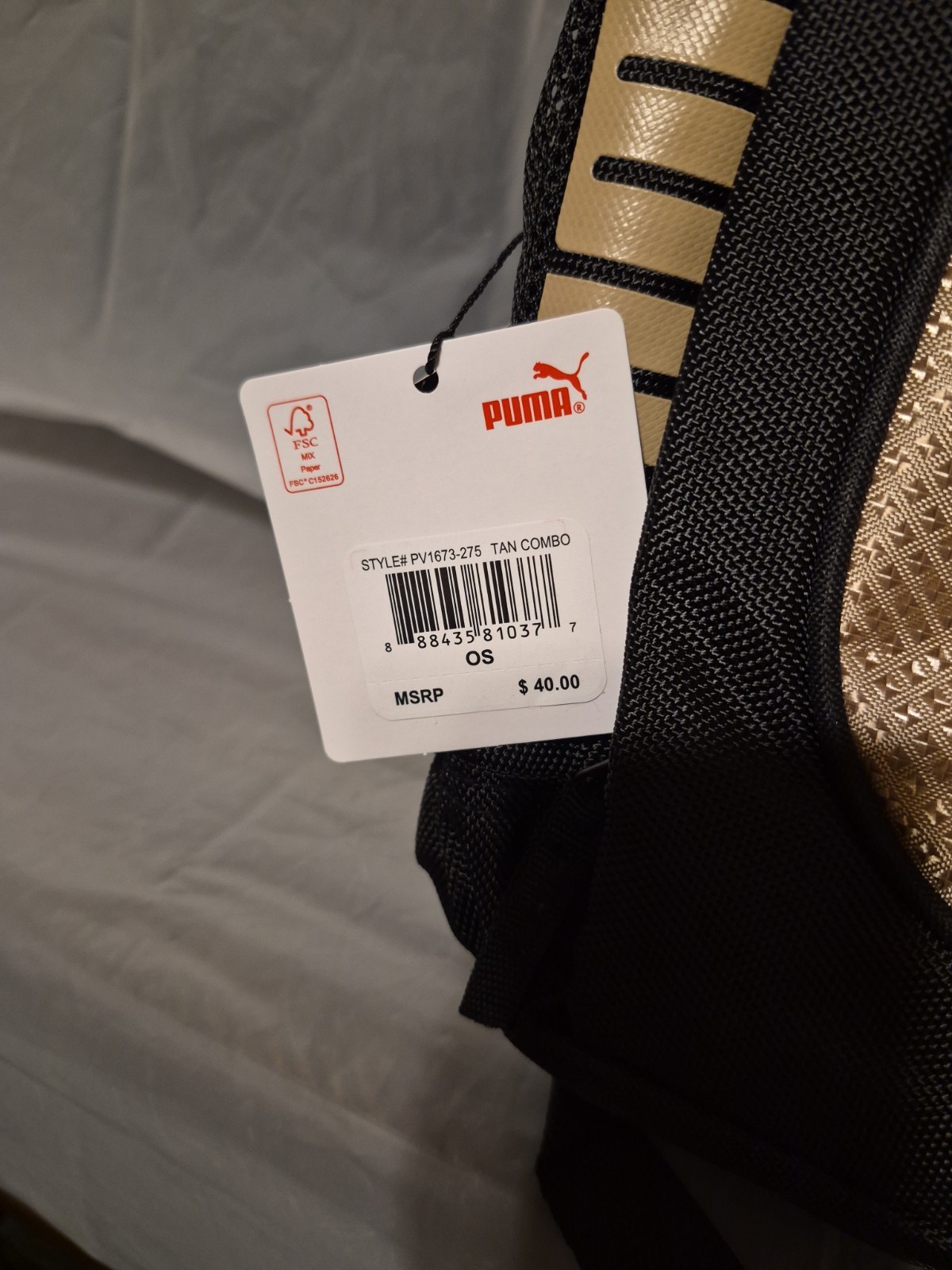 Puma Contender 3.0 Backpack Black/ Cream Color Laptop Sleeve New with Tag